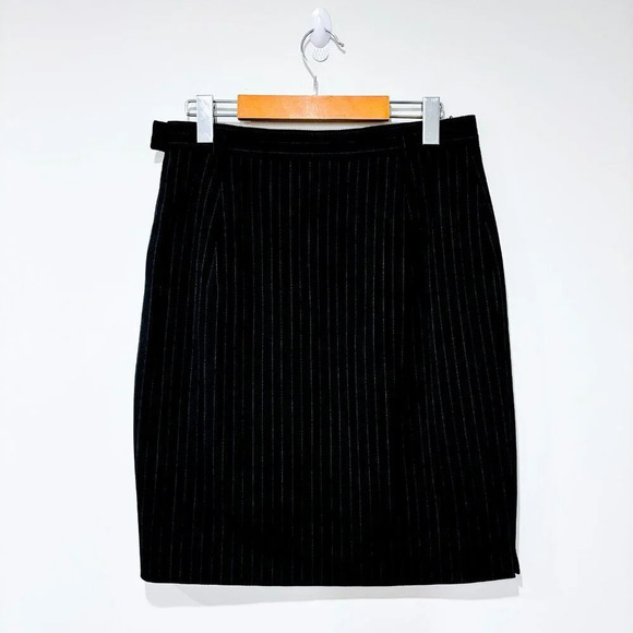 HAMMER Vintage black striped wool skirt - Picture 1 of 7